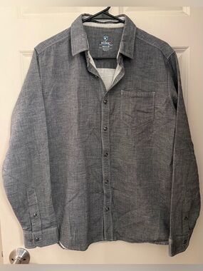 Kuhl Men’s Woven Button Down Shirt, Gray, M